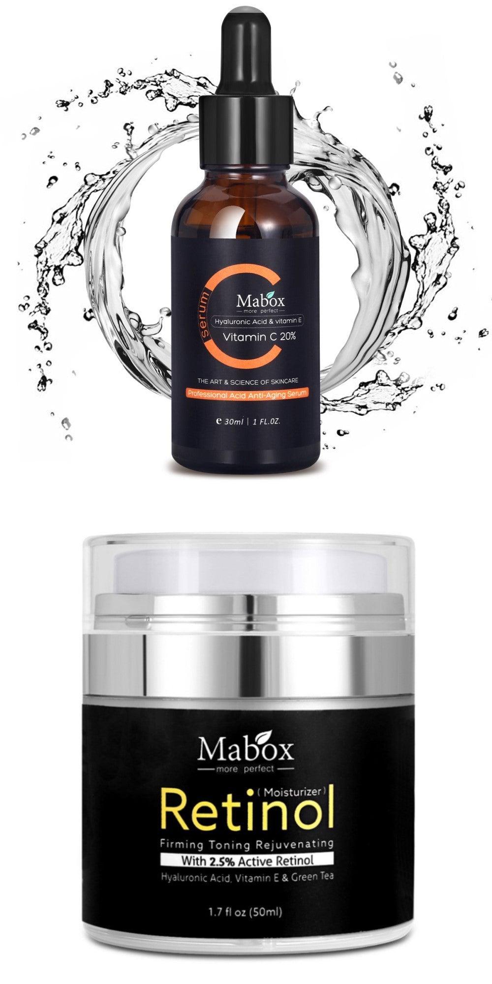 MABOX Retinol Face Cream with Vitamin C – Anti-Aging & Brightening