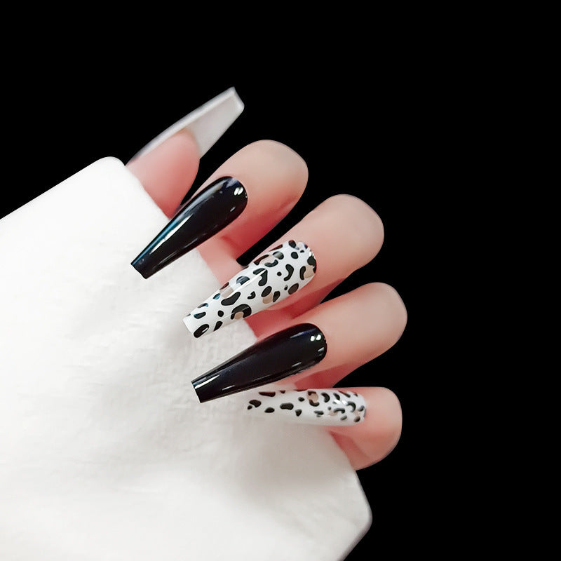 24 uñas postizas largas LuxuryGlow para ballet: diseño de gotas de agua brillantes, planas y puntiagudas.
