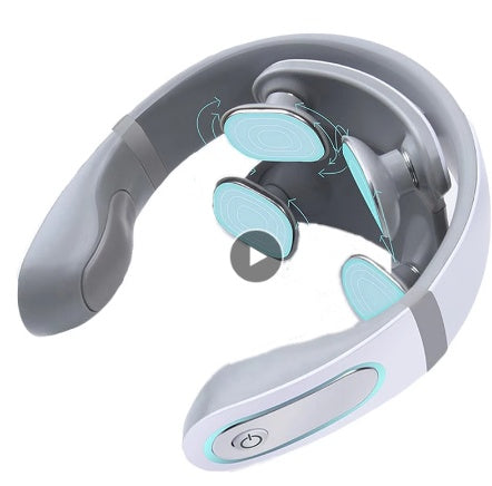 جهاز تدليك الرقبة اللاسلكي رباعي الأبعاد من LuxuryGlow مع العلاج الحراري والنبضي - 6 أوضاع