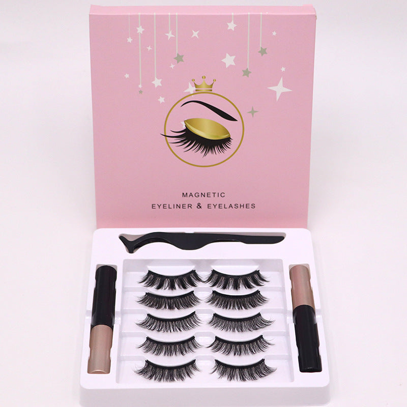 LuxuryGlow Magnetic Eyelashes with Eyeliner Set – Reusable Waterproof Lashes (5 Pairs)