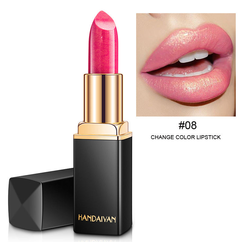 Lápiz labial metálico que cambia de color HANDAIYAN – Brillo perlado dorado