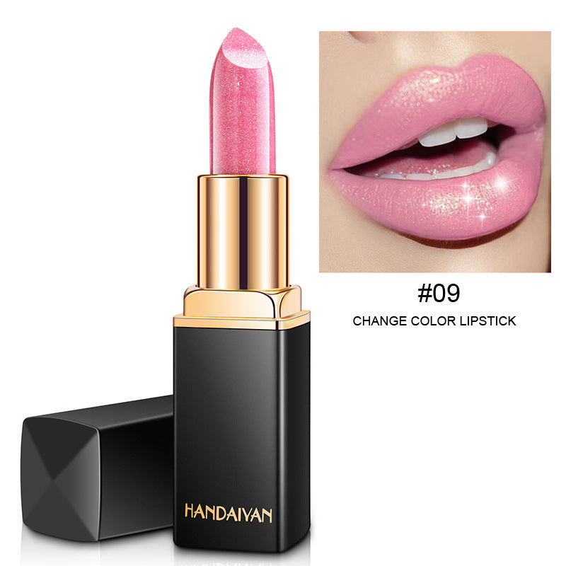 Lápiz labial metálico que cambia de color HANDAIYAN – Brillo perlado dorado
