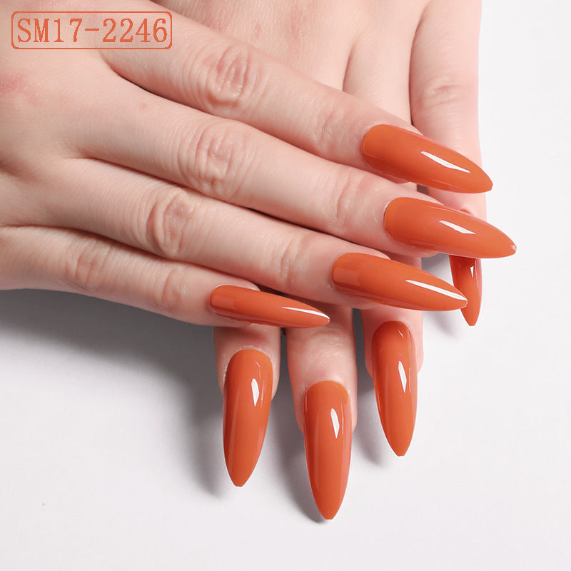 Uñas postizas largas almendradas LuxuryGlow: set de uñas postizas de color liso para un look de salón
