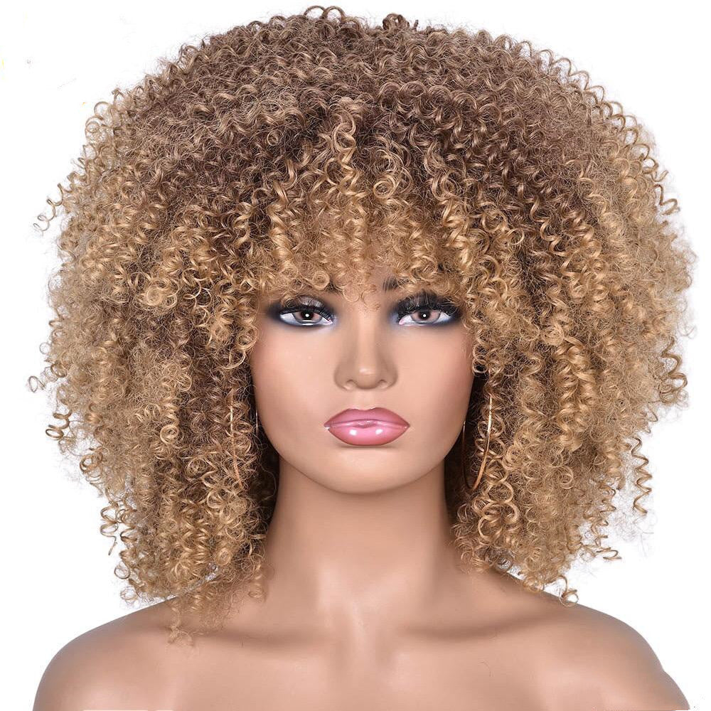 LuxuryGlow European & American Style Short Curly Wig for Women – Natural Look, 14-Inch Length