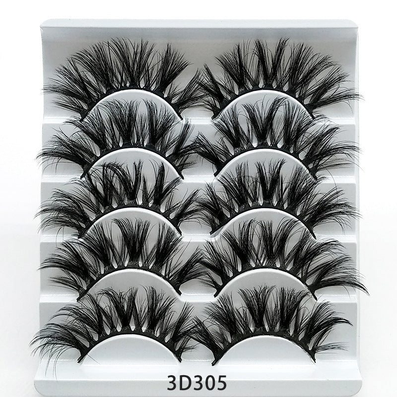 LuxuryGlow 3D Mink False Eyelashes – 5 Pairs Soft Cotton Band Lashes Set