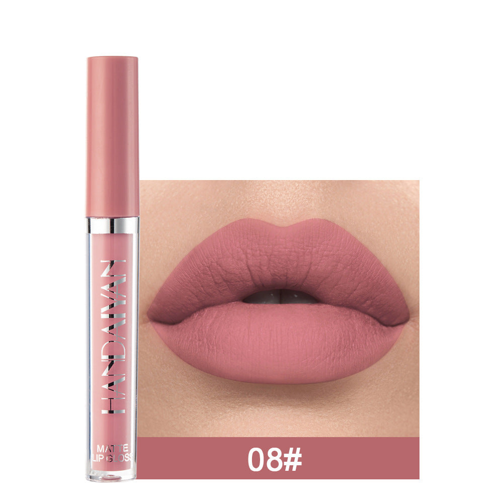 Labial líquido mate HANDAIYAN: antiadherente, resistente a las manchas y de larga duración.
