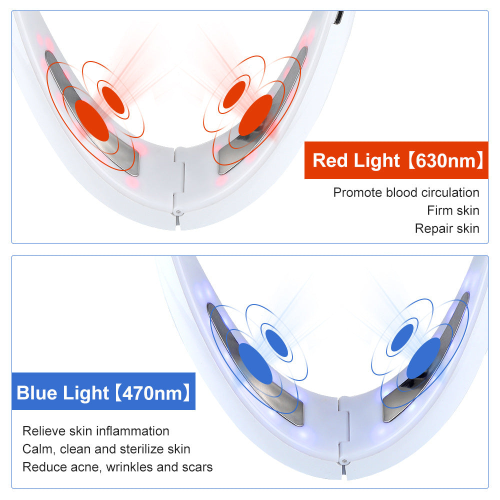 LuxuryGlow Multifunctional Facial Lifting & Toning Device with Red & Blue Light Therapy