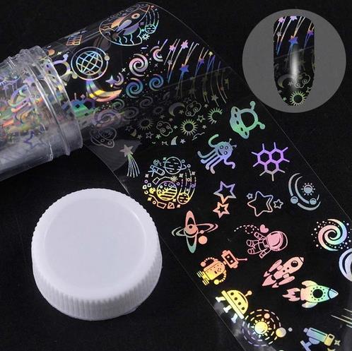 LuxuryGlow Starry Sky Nail Foil Tape – DIY Nail Art Sticker Roll (1 Meter)
