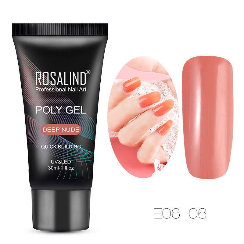 Gel para extensiones de uñas ROSALIND Crystal: fototerapia UV de larga duración (30 ml)