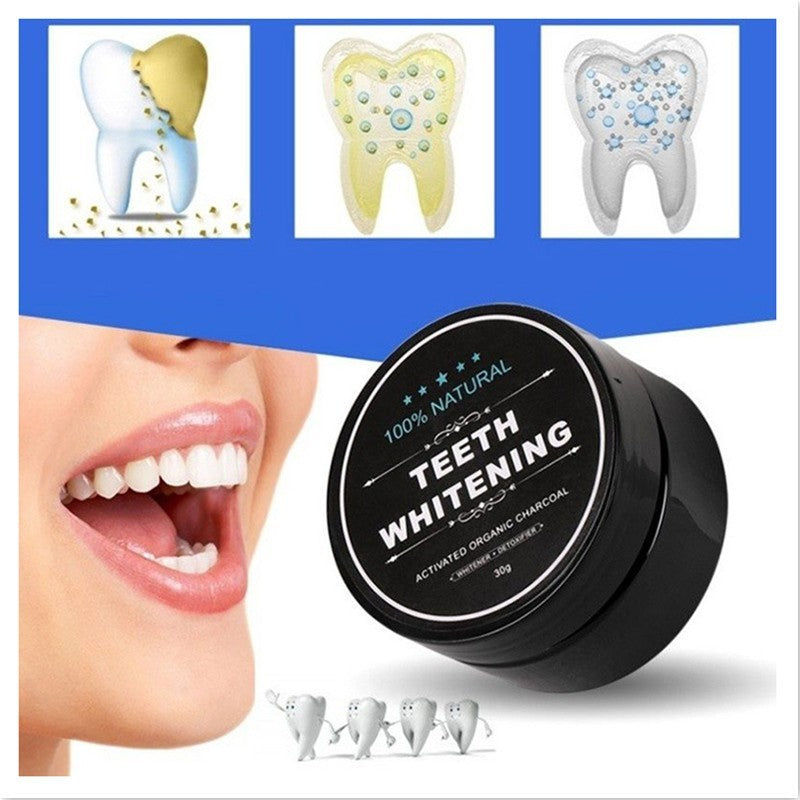 Polvo blanqueador dental de carbón activado LuxuryGlow: quitamanchas natural a base de coco