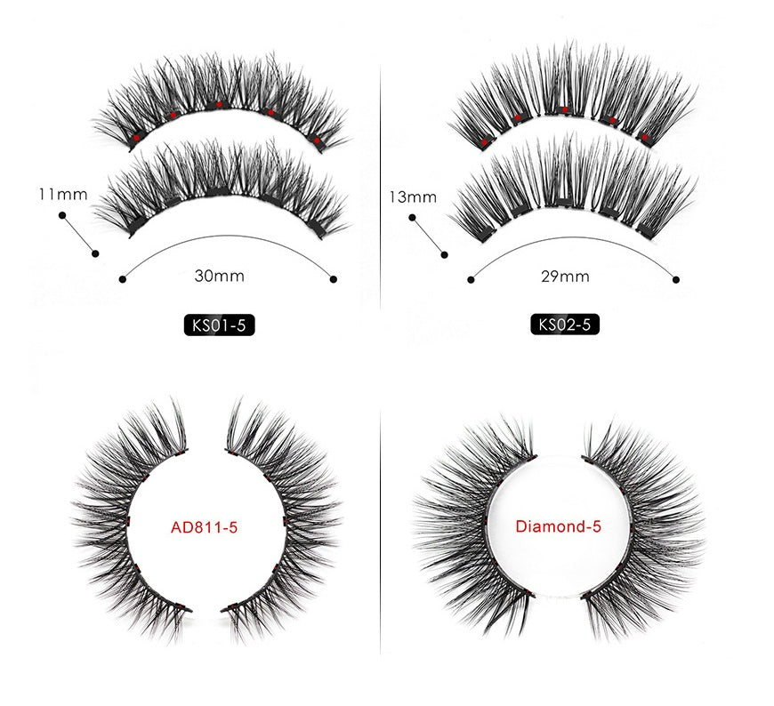 LuxuryGlow MAGNI™ Magnetic Eyeliner & Eyelashes Set – 5 Pairs, Tweezers & Mirror Case