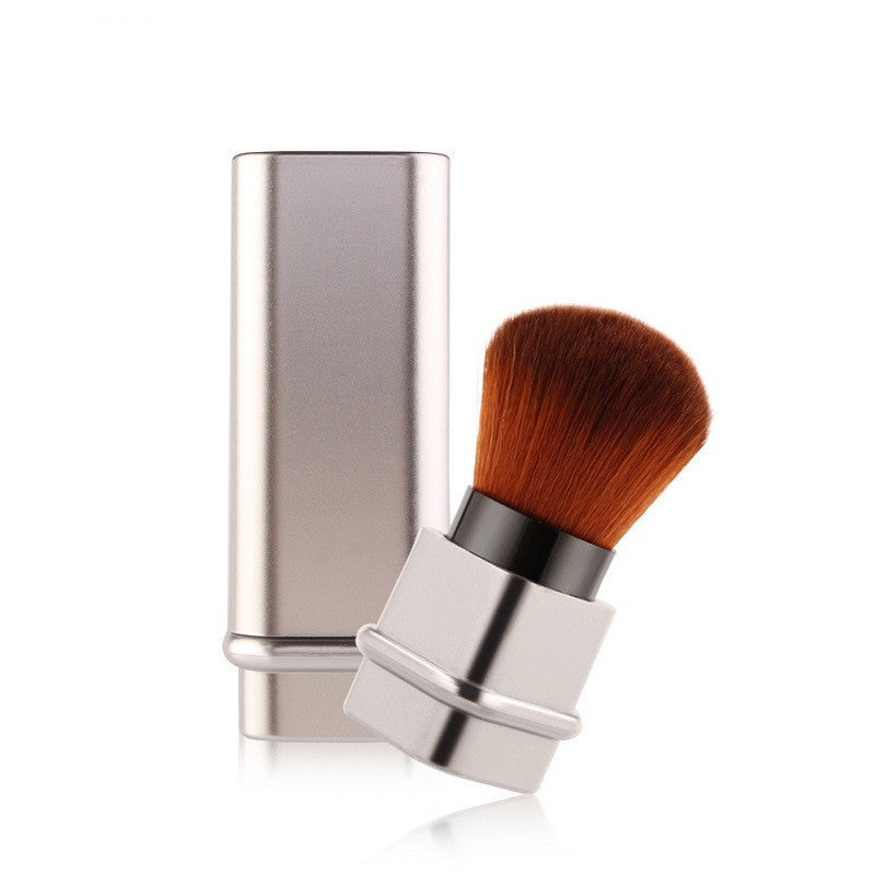 Brocha de maquillaje individual portátil LuxuryGlow: diseño compacto para retoques en cualquier lugar