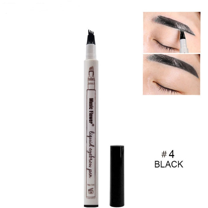 Lápiz de tatuaje para cejas LuxuryGlow resistente al agua de 4 puntas: tinte natural para cejas