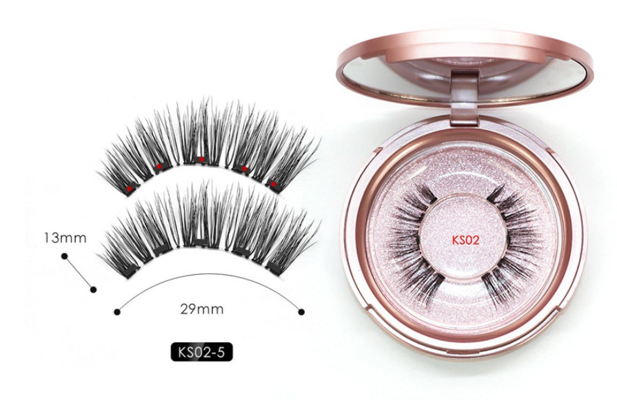 LuxuryGlow MAGNI™ Magnetic Eyeliner & Eyelashes Set – 5 Pairs, Tweezers & Mirror Case
