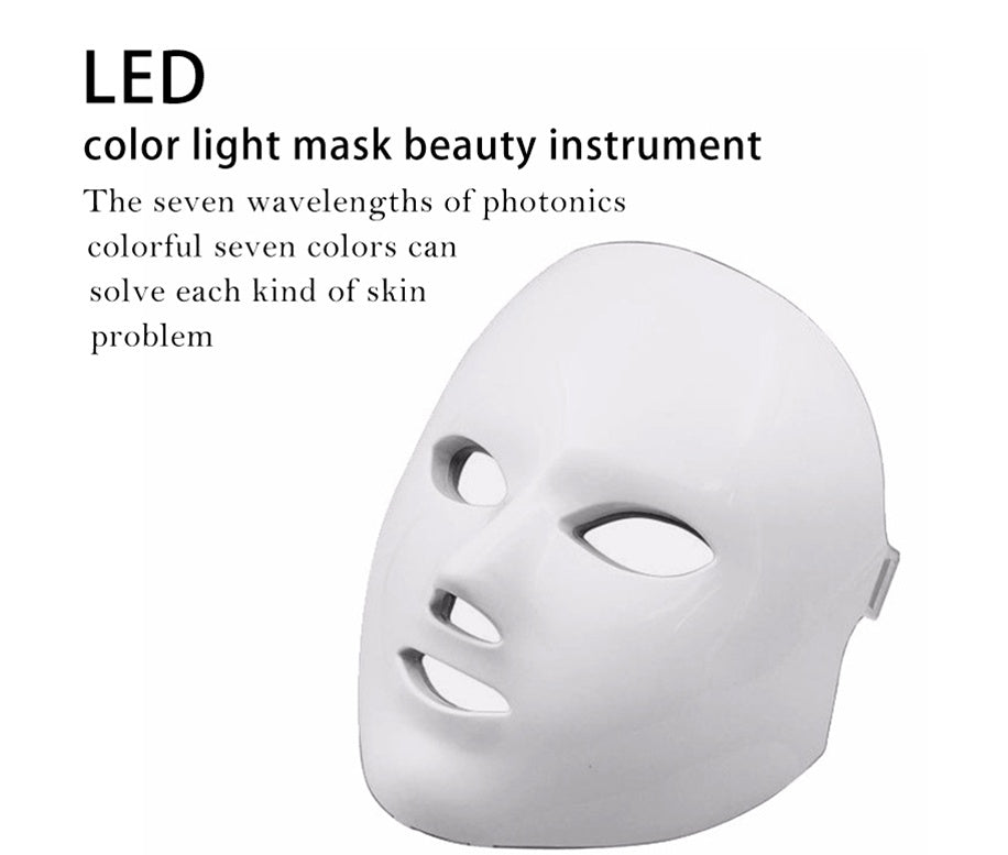 LuxuryGlow 7-Color LED Light Therapy Facial Mask – Anti-Aging, Acne Removal, Skin Rejuvenation