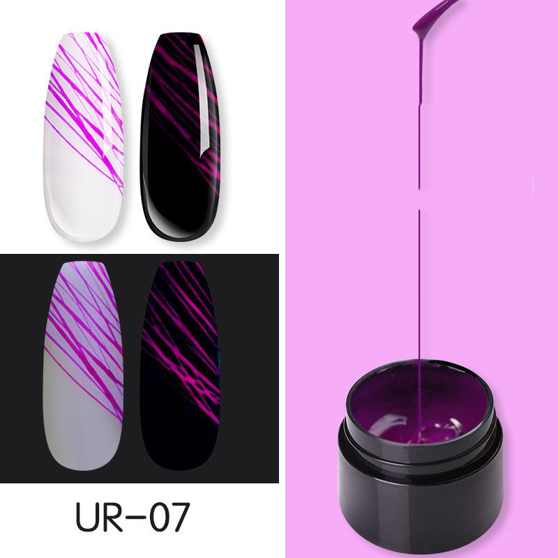 Set de geles de uñas LuxuryGlow Luminous Spider: gel UV con efecto de dibujo para decoración de uñas