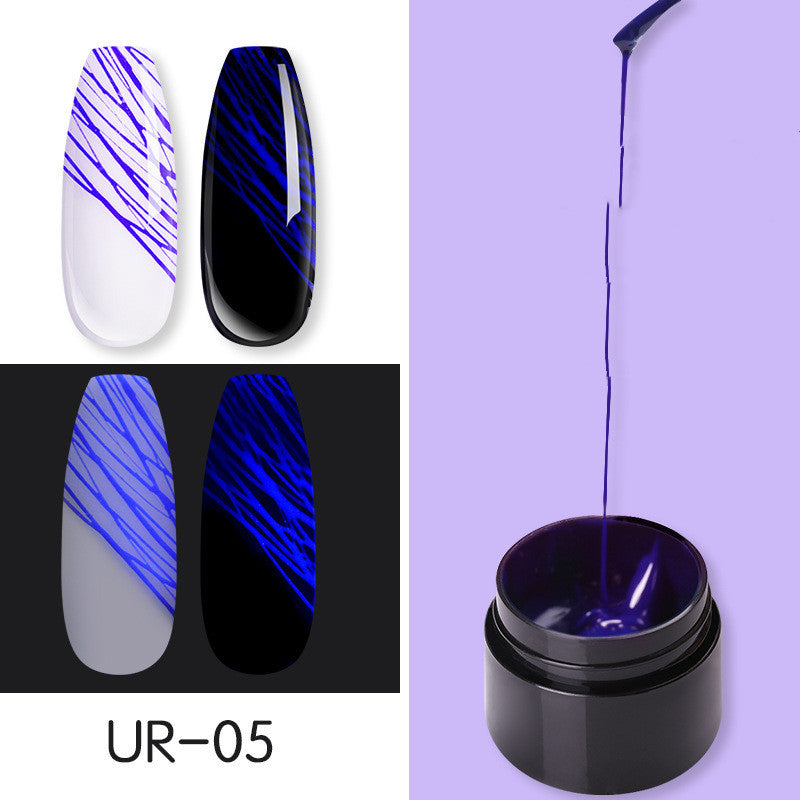 Set de geles de uñas LuxuryGlow Luminous Spider: gel UV con efecto de dibujo para decoración de uñas