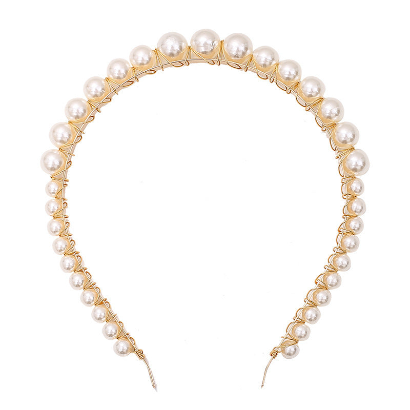 Diadema de perlas finas y elegantes de LuxuryGlow para mujer: un accesorio elegante para el cabello