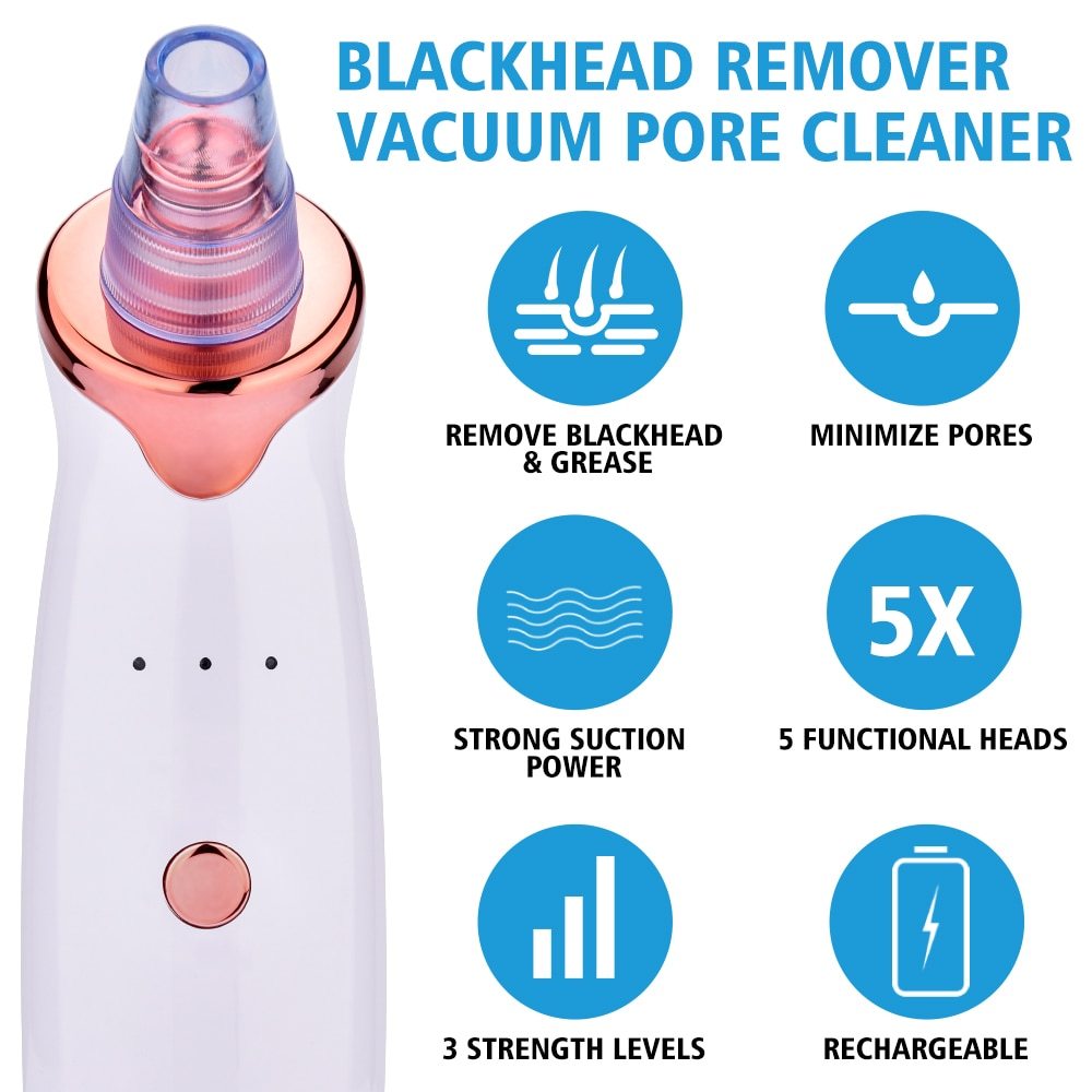 LuxuryGlow Electric Blackhead Remover – Deep Pore Cleaner with 5 Suction Levels