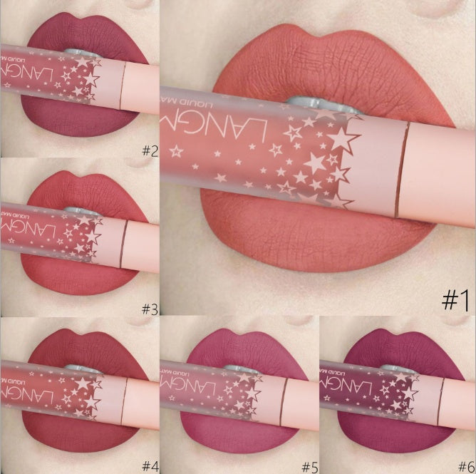 Set de labiales LANGMANNI Velvet Matte Waterproof: 12 tonos de larga duración