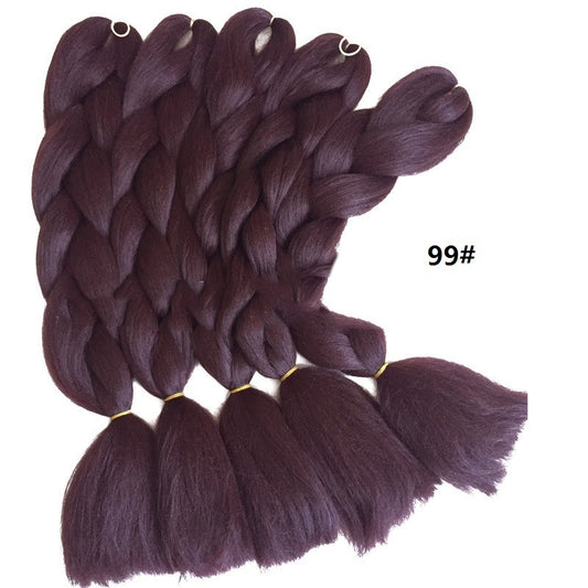 Extensión de cabello trenzado jumbo LuxuryGlow de 24 pulgadas: trenzas de crochet de alta temperatura para mujeres y niños