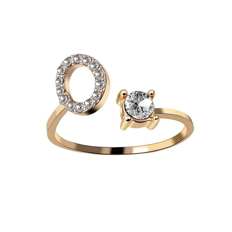 New Design Adjustable 26 Initial Letter Ring Fashion Jewelry For Women Simple Elegant Jewelry - LUXURY GLOW
