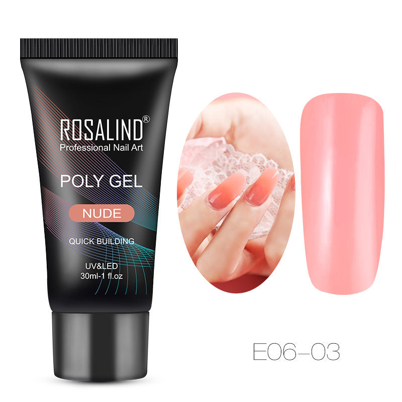 Gel para extensiones de uñas ROSALIND Crystal: fototerapia UV de larga duración (30 ml)