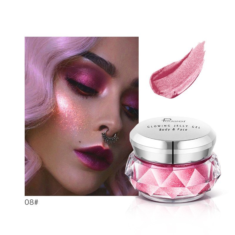 Pudaier Waterproof Face & Body Highlighter Gel – Festival Glow & Eyeshadow Jelly