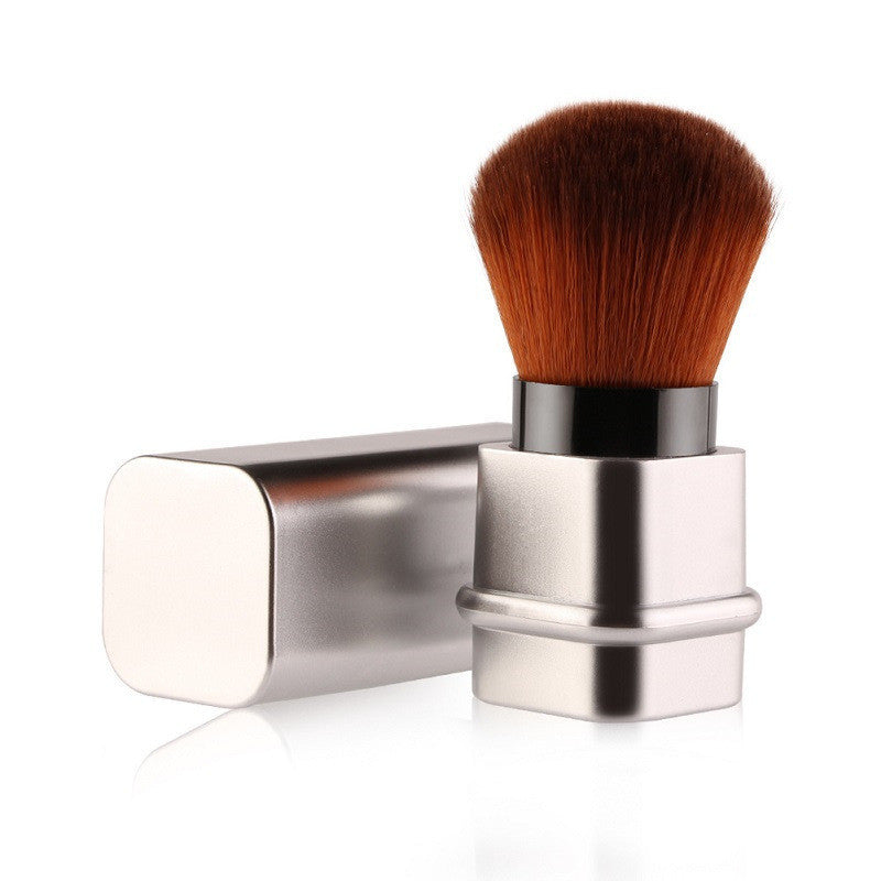 Brocha de maquillaje individual portátil LuxuryGlow: diseño compacto para retoques en cualquier lugar