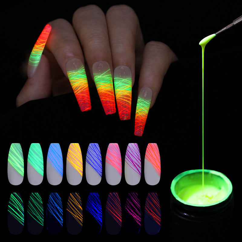Set de geles de uñas LuxuryGlow Luminous Spider: gel UV con efecto de dibujo para decoración de uñas