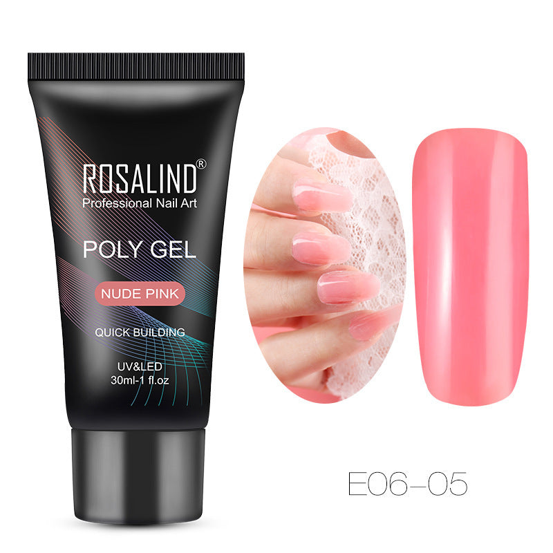 Gel para extensiones de uñas ROSALIND Crystal: fototerapia UV de larga duración (30 ml)