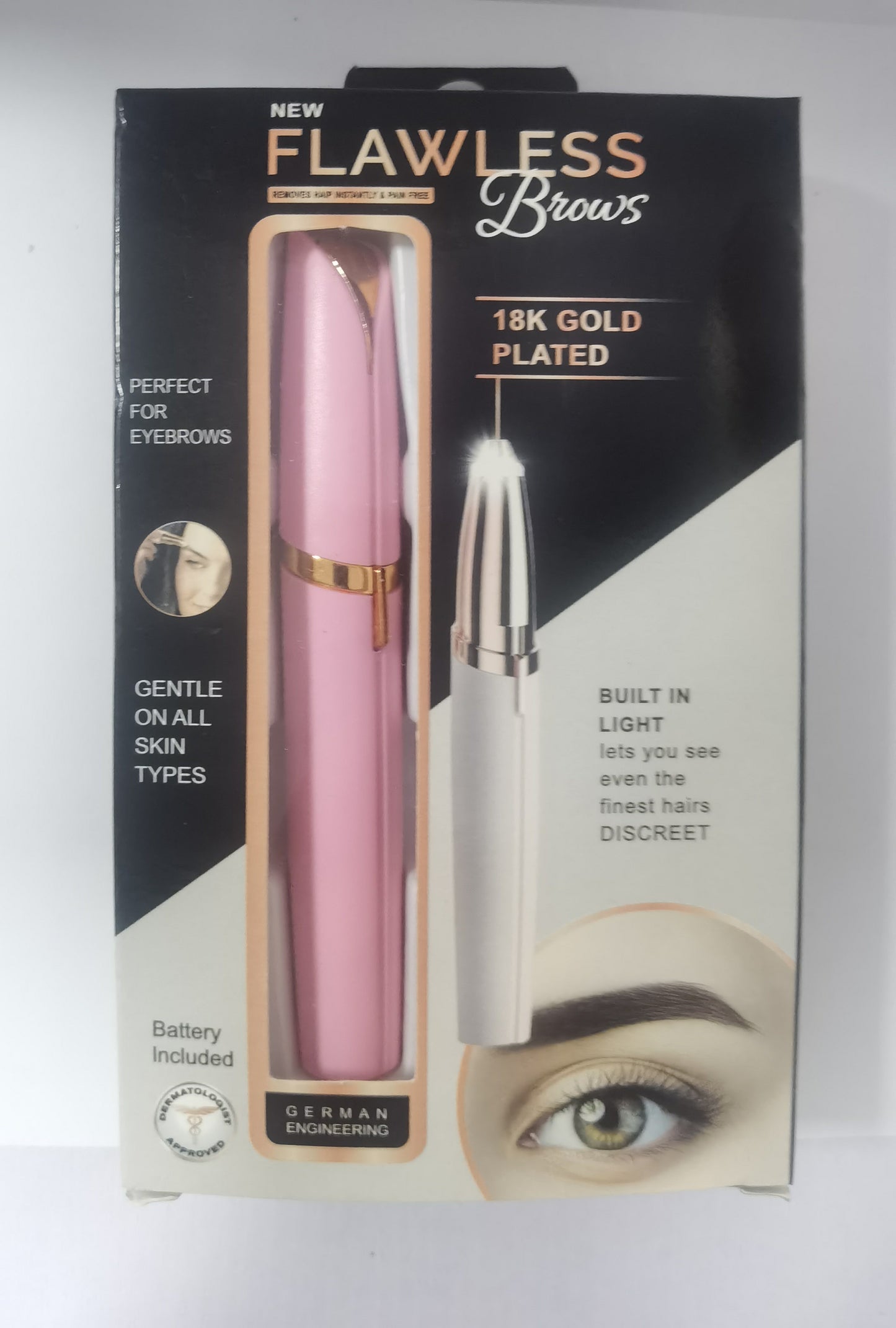 LuxuryGlow Mini Electric Eyebrow Trimmer – Painless Hair Remover with LED Light