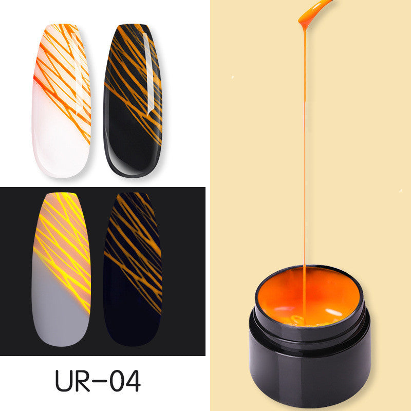 Set de geles de uñas LuxuryGlow Luminous Spider: gel UV con efecto de dibujo para decoración de uñas
