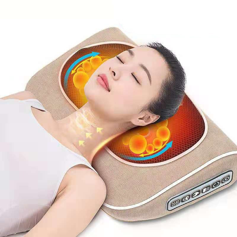 Almohada masajeadora cervical LuxuryGlow: amasamiento infrarrojo y terapia de calor