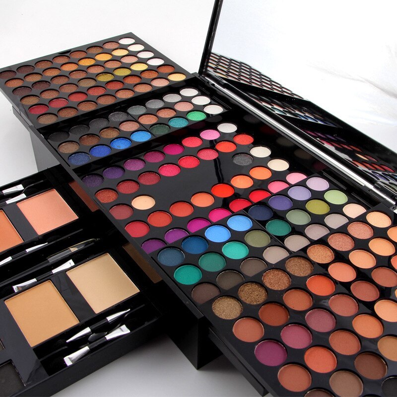 MISS ROSE 180-Color Piano-Shaped Eyeshadow & Blush Makeup Palette Box