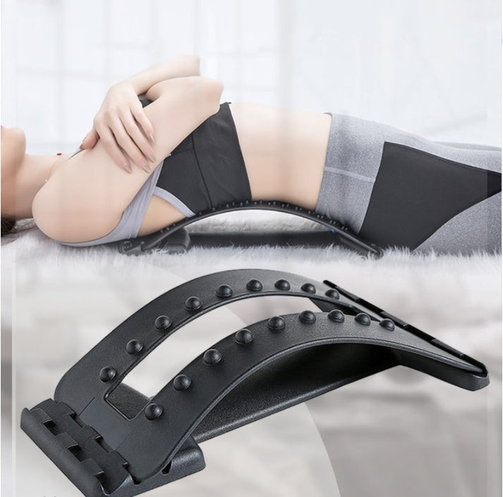 LuxuryGlow Adjustable Lumbar Back Stretcher with Acupressure for Pain Relief