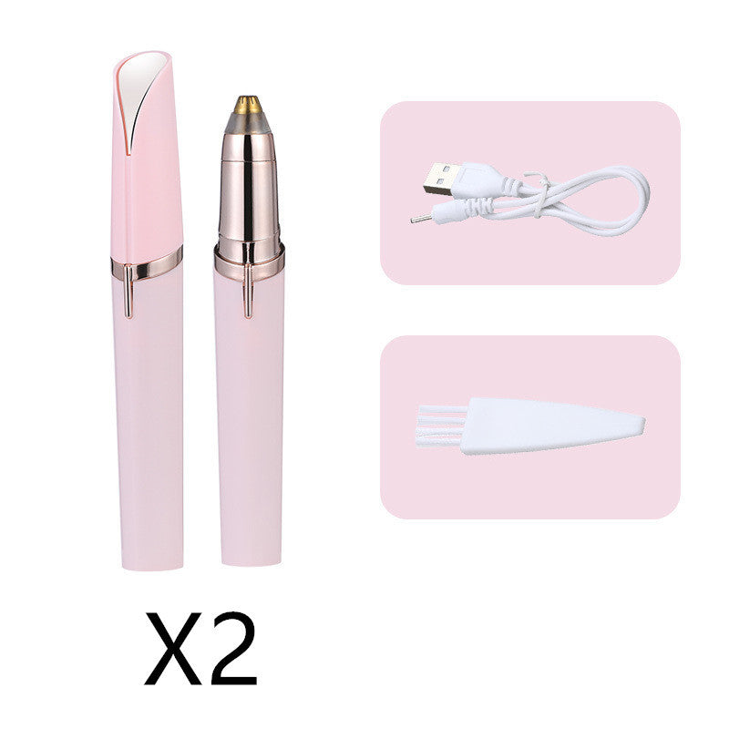 LuxuryGlow Flawless Eyebrow Trimmer with LED Light – Painless Hair Remover for Women