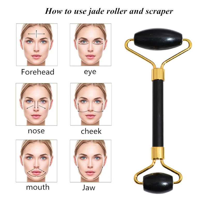 LuxuryGlow Natural Jade Face Massage Tool – Anti-Aging Roller for Glowing Skin