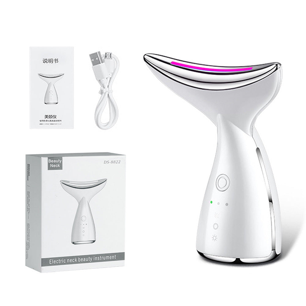 LuxuryGlow EMS Microcurrent Neck & Face Lifting Device with LED Therapy – Reduce Wrinkles, Tighten Skin