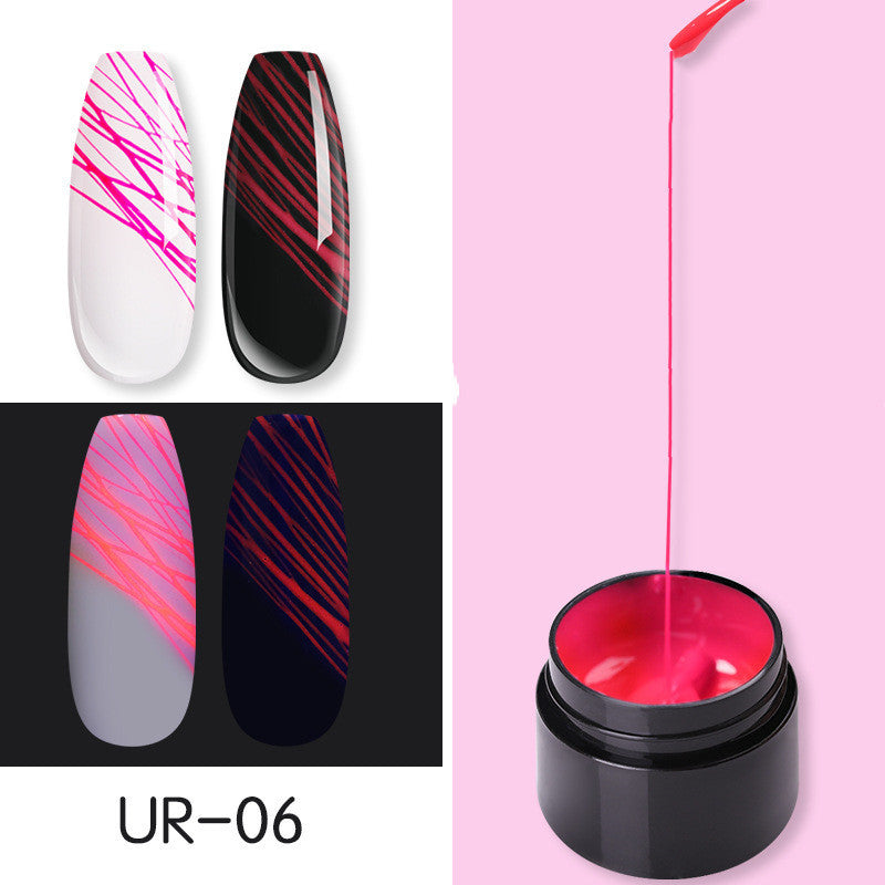 Set de geles de uñas LuxuryGlow Luminous Spider: gel UV con efecto de dibujo para decoración de uñas