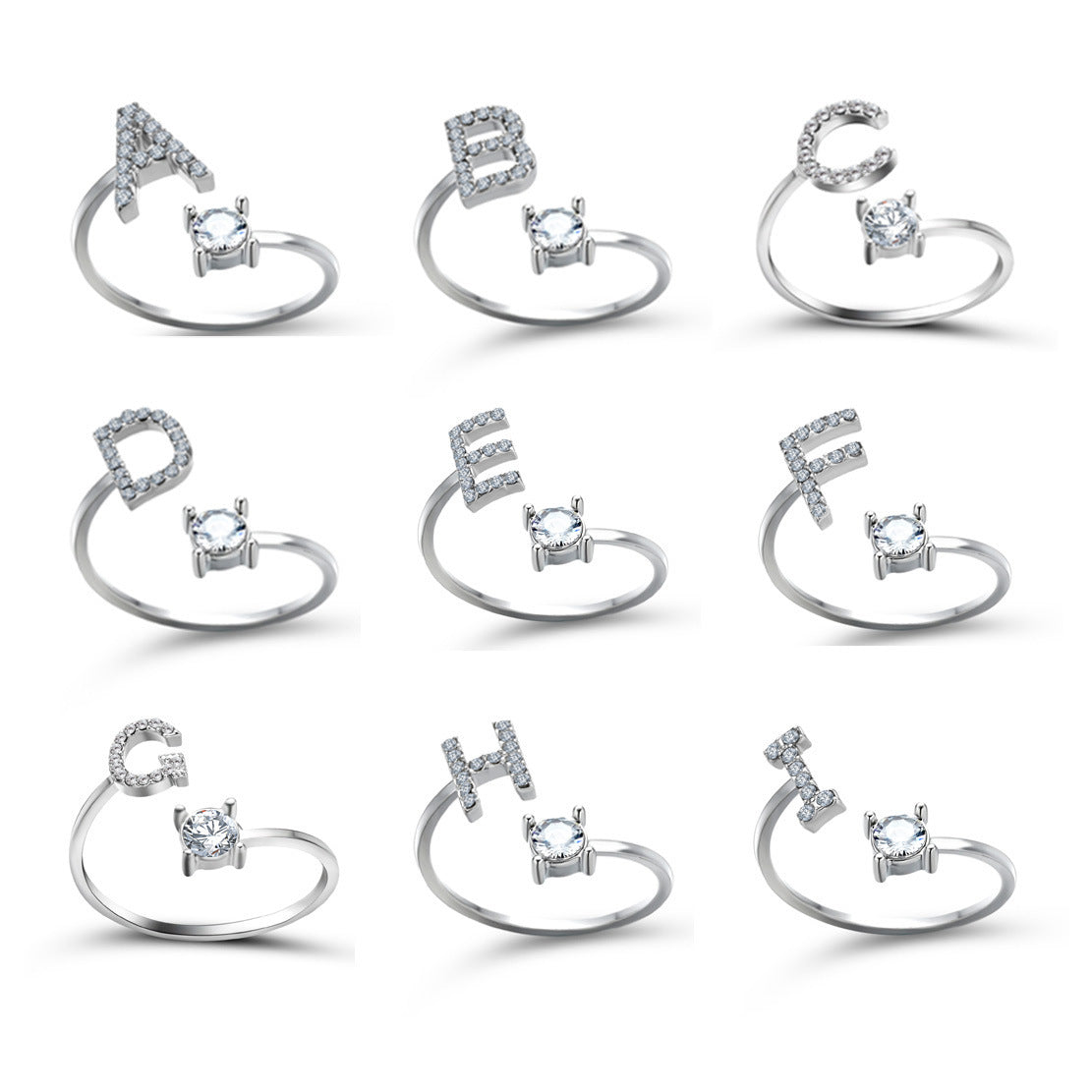 New Design Adjustable 26 Initial Letter Ring Fashion Jewelry For Women Simple Elegant Jewelry - LUXURY GLOW
