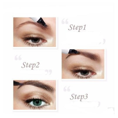 Lápiz de tatuaje para cejas LuxuryGlow resistente al agua de 4 puntas: tinte natural para cejas