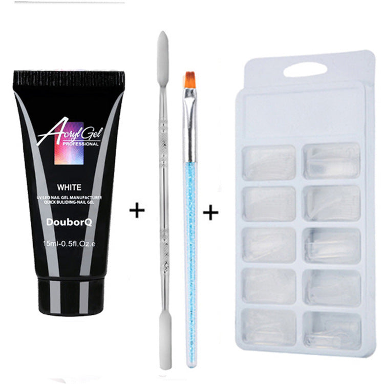 DouborQ DIY Nail Art Extension Kit – Gel Polish, Brushes & Nail Stickers Set