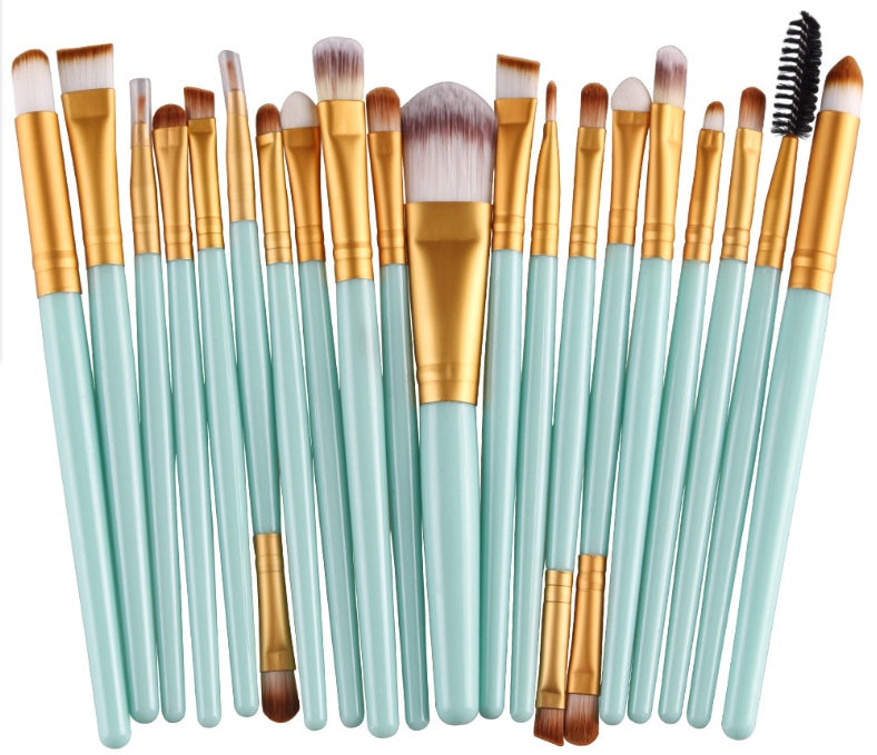مجموعة فرش مكياج احترافية من LuxuryGlow، 5 في 1 - فرش بودرة، أحمر خدود، وظلال عيون