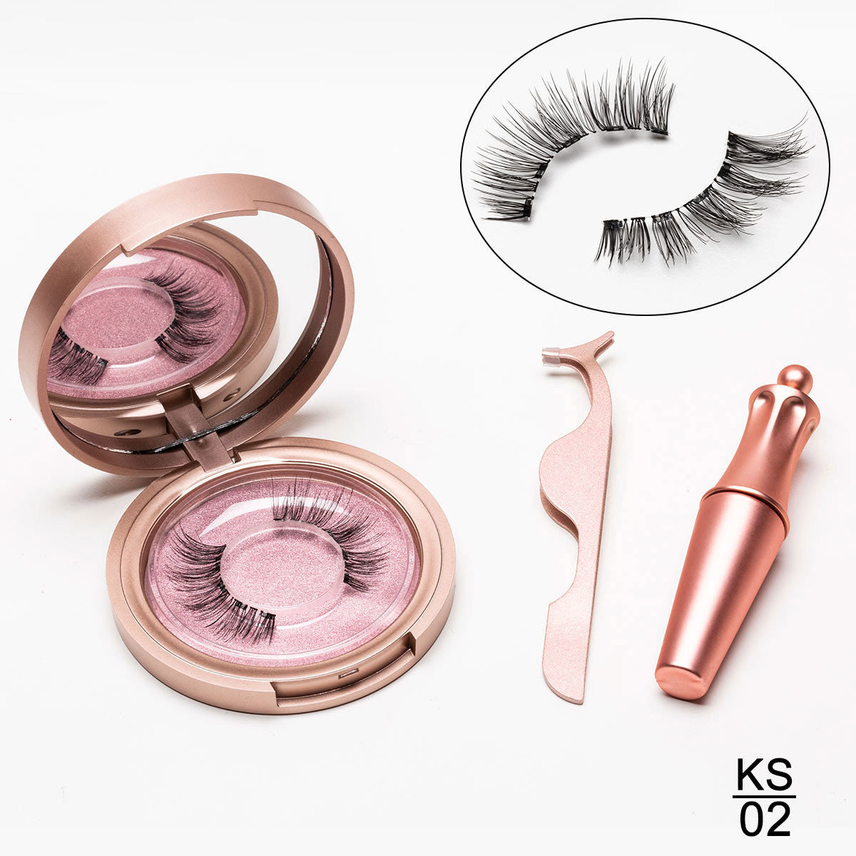 LuxuryGlow MAGNI™ Magnetic Eyeliner & Eyelashes Set – 5 Pairs, Tweezers & Mirror Case