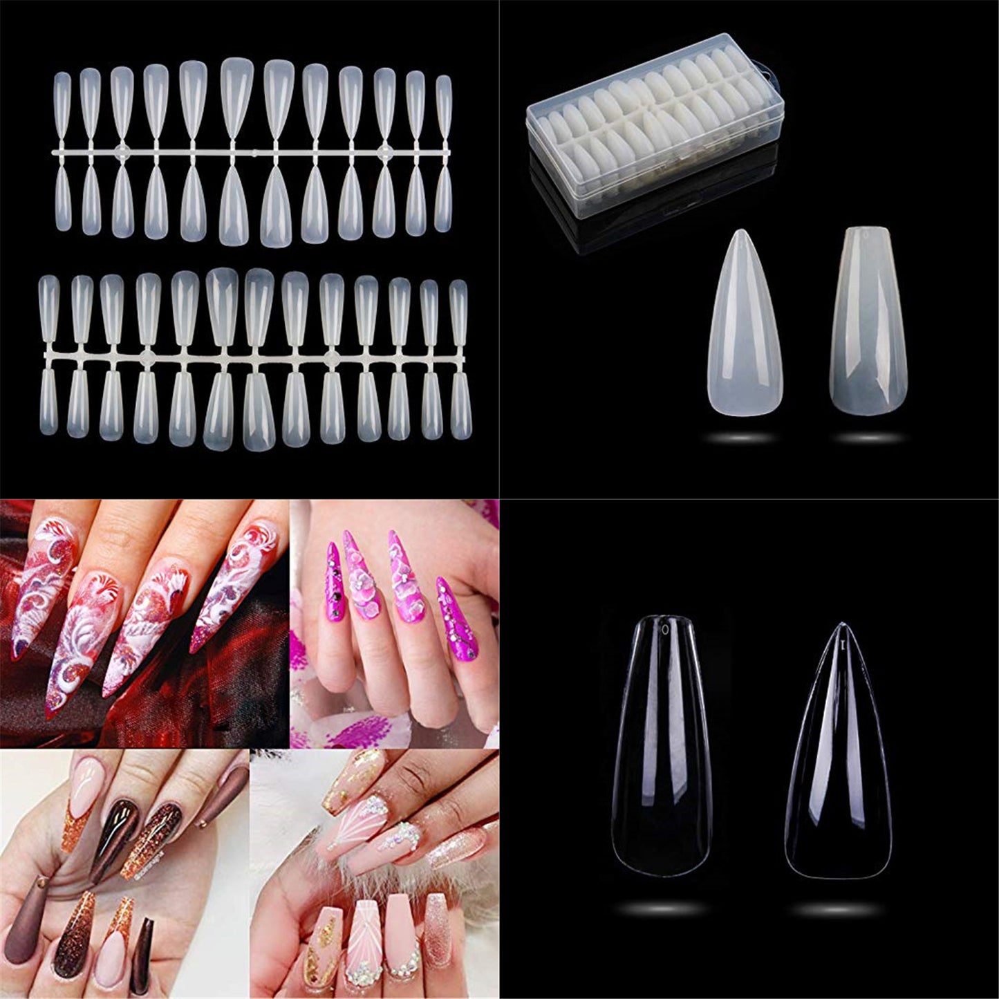 Uñas postizas ultrafinas LuxuryGlow que no dejan marcas: puntas transparentes resistentes a los impactos