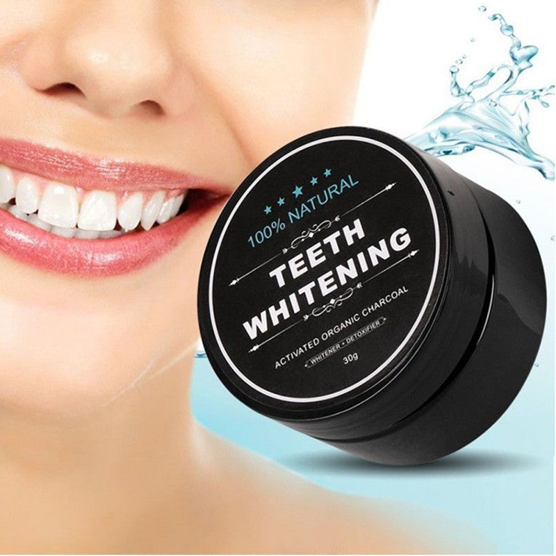 Polvo blanqueador dental de carbón activado LuxuryGlow: quitamanchas natural a base de coco