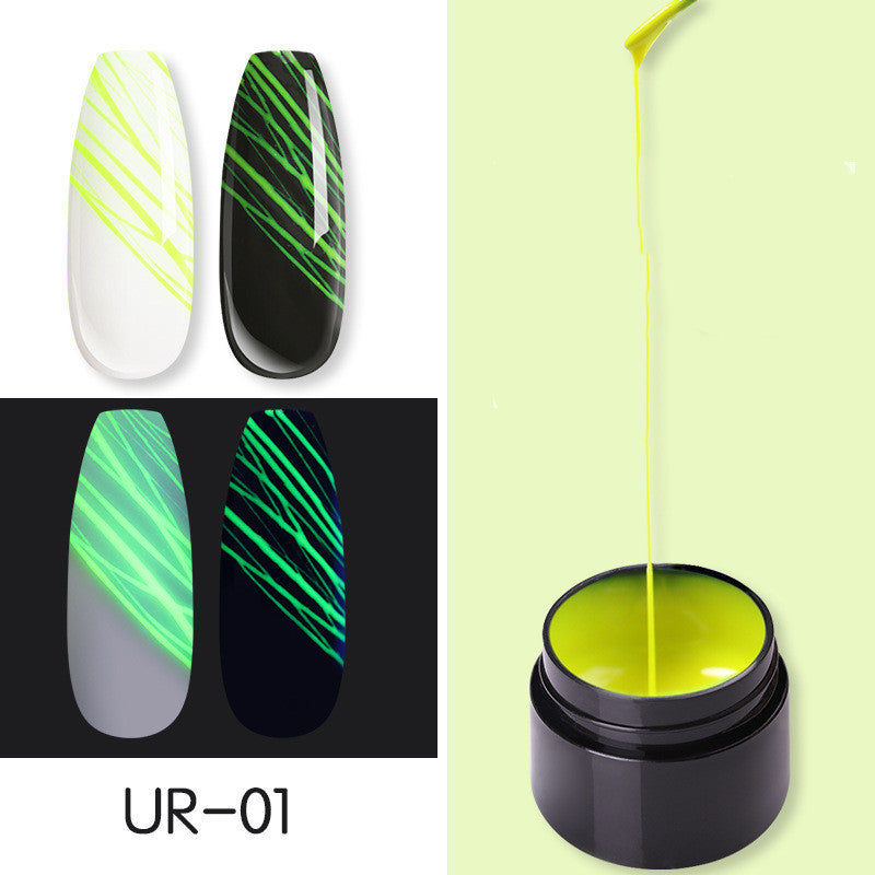 Set de geles de uñas LuxuryGlow Luminous Spider: gel UV con efecto de dibujo para decoración de uñas