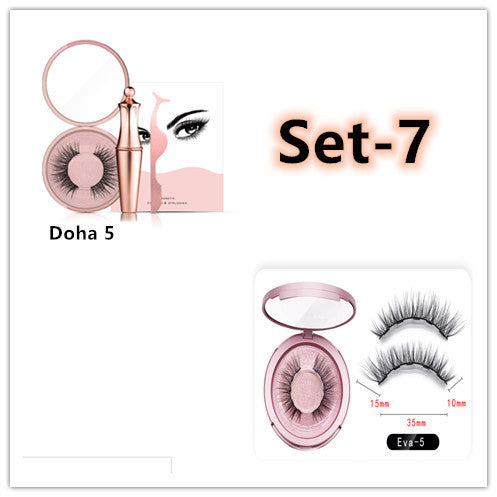 LuxuryGlow MAGNI™ Magnetic Eyeliner & Eyelashes Set – 5 Pairs, Tweezers & Mirror Case