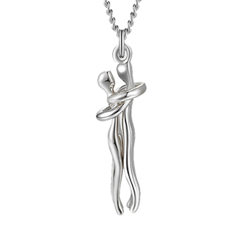 Love Hug Pendant Necklace - Unisex Couple Gift for Valentine’s Day - LUXURY GLOW